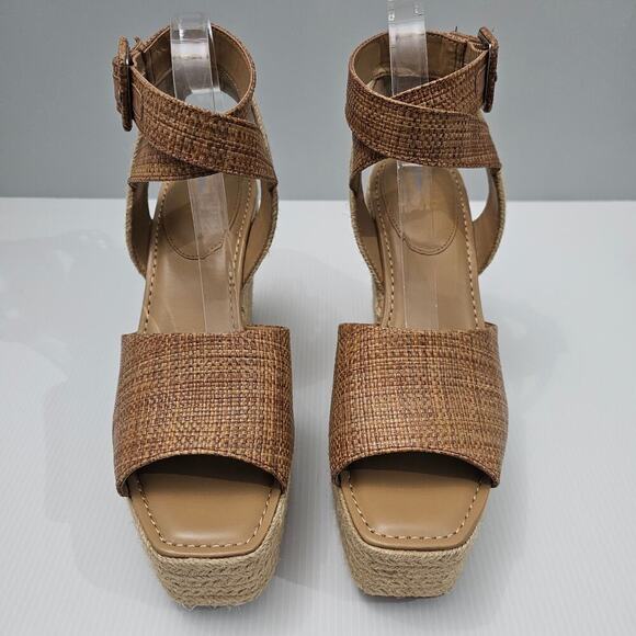 NEW Sam Edelman Vada Espadrille Women 10 Wedge Sandal Platform Woven Brown Jute - Picture 4 of 13